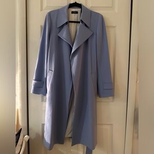 Theory Oaklane Trench Coat in Admiral Crepe | Grotto | Size Small